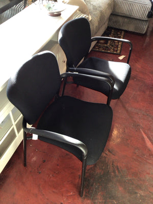 Pair Polyester Arm Black Chair Set