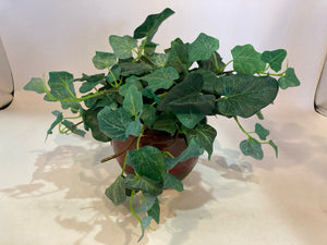 Potted Green/Brown Ivy Faux Flowers