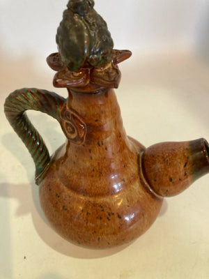 Small Brown Ceramic Teapot