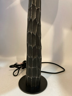 Contemporary Black Metal Textured Lamp