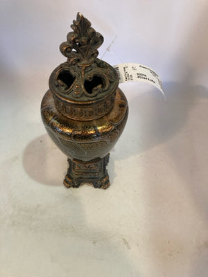Vase Brown Glass Lidded Urn