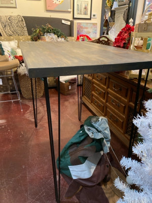Pub Wood/Metal Rustic Brown Table