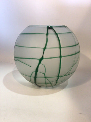 Clear/Green Frosted Glass Vase