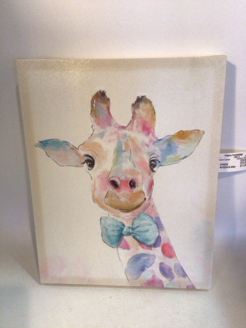 Children's Pastel Giraffe Stretch Canvas