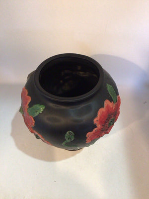 Tiffin Vintage Black/Red Ceramic Vase