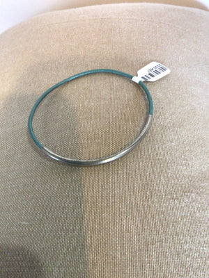 Aqua/Silver Cord Bracelet