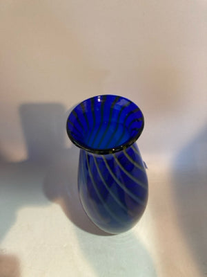 Blue Glass Swirl Vase