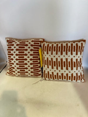 PIER 1 Brown/White Cotton Beaded Pair Pillow Set