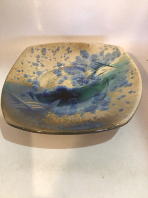 Original Tan/Blue Ceramic Plate