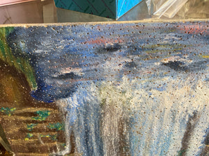 Blue Danube Brown/Blue Tile Waterfall Art