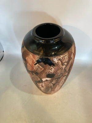 Southwestern Brown/Black Pottery Carved Vase