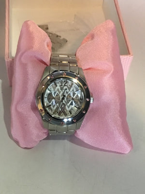 Guess Pink/Silver Stainless Steel Crystal Watch