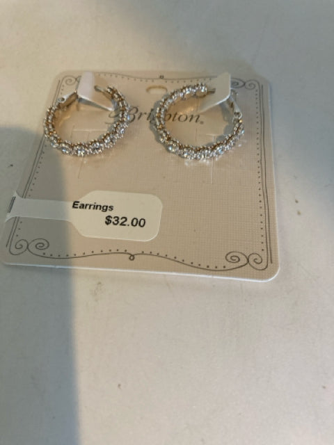 Brighton Silver Hoops Rhinestone Earrings