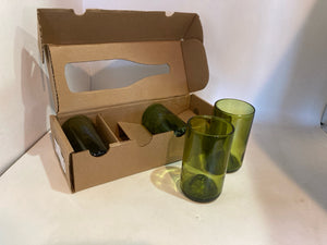 Repurposed Green Wine Bottle Glasses