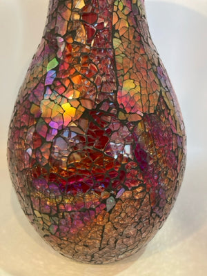 Mosaic Red Stained Glass Vase