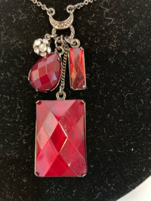 Red Rectangle Necklace