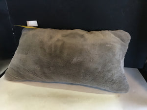 Taupe Feather Faux Fur Pillow