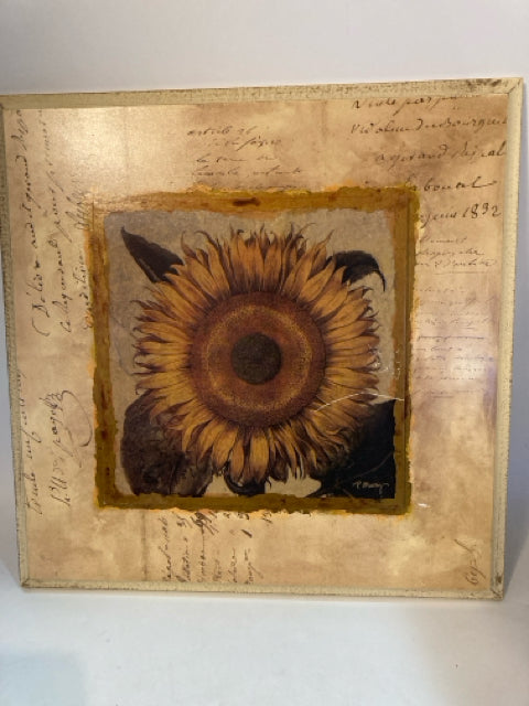 Wood Sunflower Yellow/Brown Wall Decoration