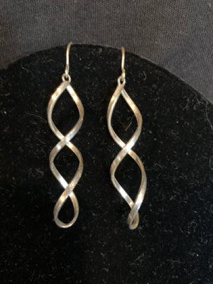 Silver Twisting Earrings