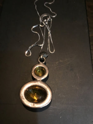 Sterling Silver Yellow Citrine Necklace