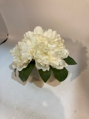 White Vase Faux Flowers