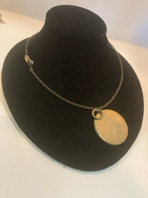 Copper Medallion Drusy Necklace