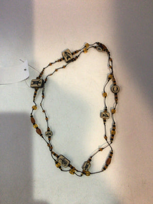 Black/Tan Beads Necklace