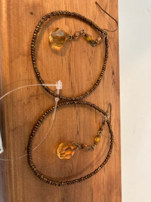 Copper Beaded Beads Earrings