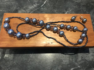 Set Gray Beads Jewelry