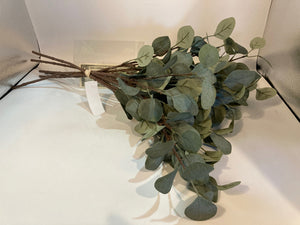Set of 6 Green Plastic Eucalyptus Faux Flowers