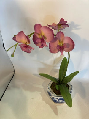 Potted Purple Orchids Faux Flowers