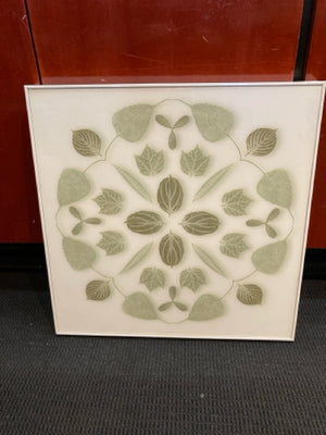 Green/White Acrylic Botanicals Framed Art