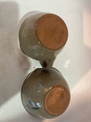 2 Piece Brown Ceramic Bowl Pitcher