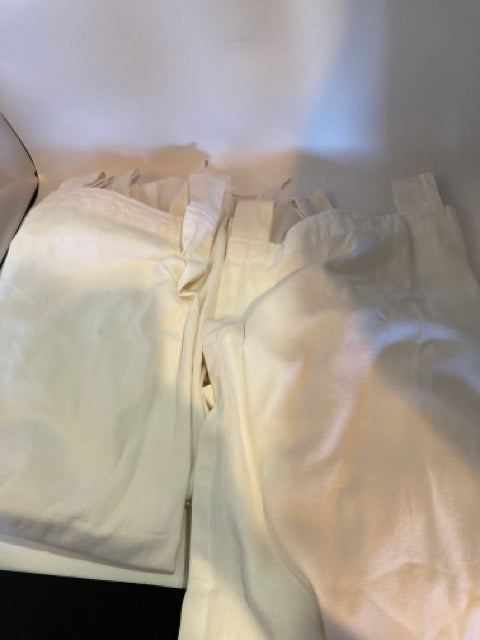 HOME Pair Cream Cotton Tab Top Draperies/Curtains