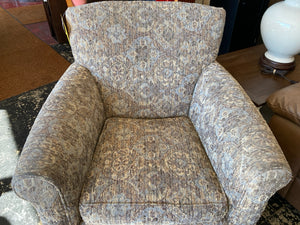 Swivel Polyester Damask Brown/Gray Chair