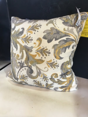 Elite Gold/Gray Feather Fleur de Lis Pillow