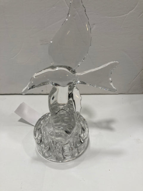 Cambridge Vintage Clear Glass Seagulls Flower Frog
