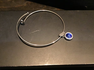 Sterling Silver Blue Charms Bracelet