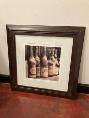 Sepia Brown/White Wine Framed Art