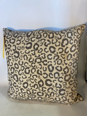 Down Cream/Gray Poly Blend Leopard As Is Pillow
