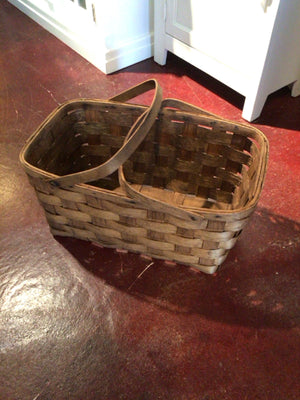 Brown Wood Handled Basket