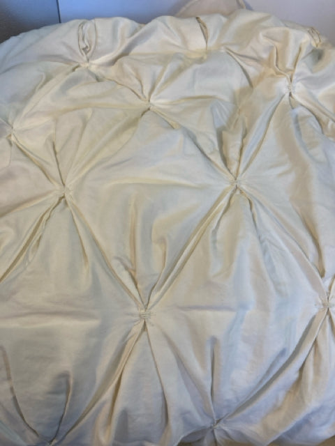 King Cream Bamboo Cotton Blend Pleated Comforter Set
