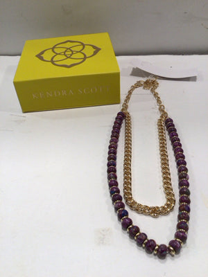 14k Gold Purple Beaded Necklace