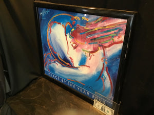 Signed Blue/Red Woman Framed Art