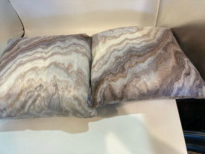 Brown/Gray Poly Blend Pillow Set